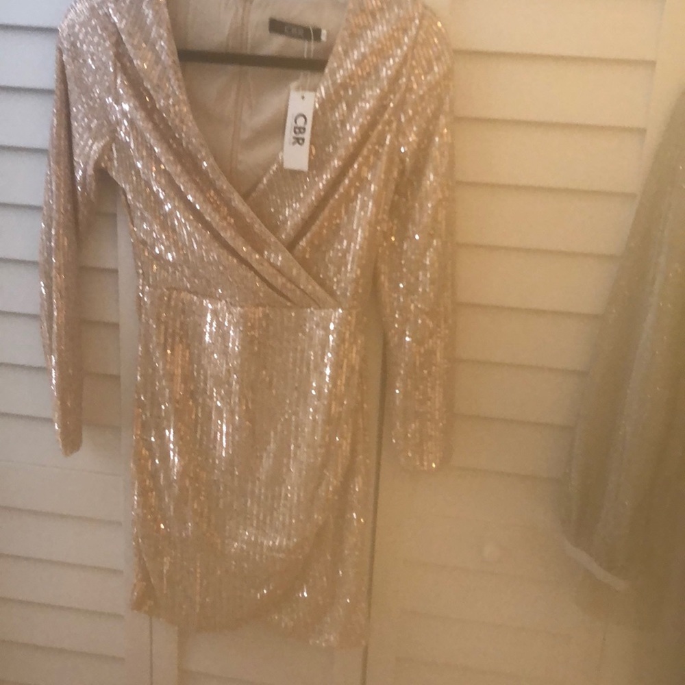 Rose gold sequin dress